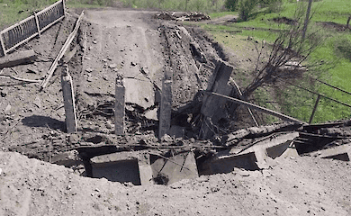 Br&uuml;cke bei Chasovoye Yar, Region Donetsk gesprengt
