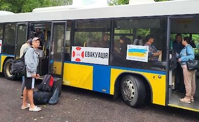 W&auml;hrend der Zwangsevakuierung im Bezirk Kupyansk wurden mehr als 2.000 Menschen in sichere Regionen gebracht