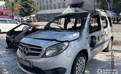 Patrouillenpolizei zeigt erste Minuten nach russischem Angriff in Cherkasy