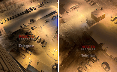 Der Moment der Explosion wurde in Belgorod, Russland, auf Video aufgenommen