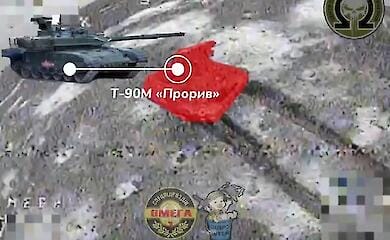 Russischer T-90M "Breakthrough" Panzer in Richtung Avdiivka zerstört