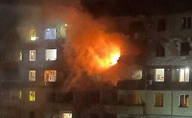 In Krivoy Rog, Russen schlugen ein mehrstöckiges Gebäude, gibt es Opfer