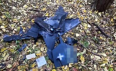 K&auml;mpfer der Nationalgarde schossen eine russische Drohne mit einem Maschinengewehr ab