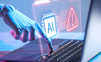 Abstrakte Illustration zum Thema Cybersicherheit und künstliche Intelligenz